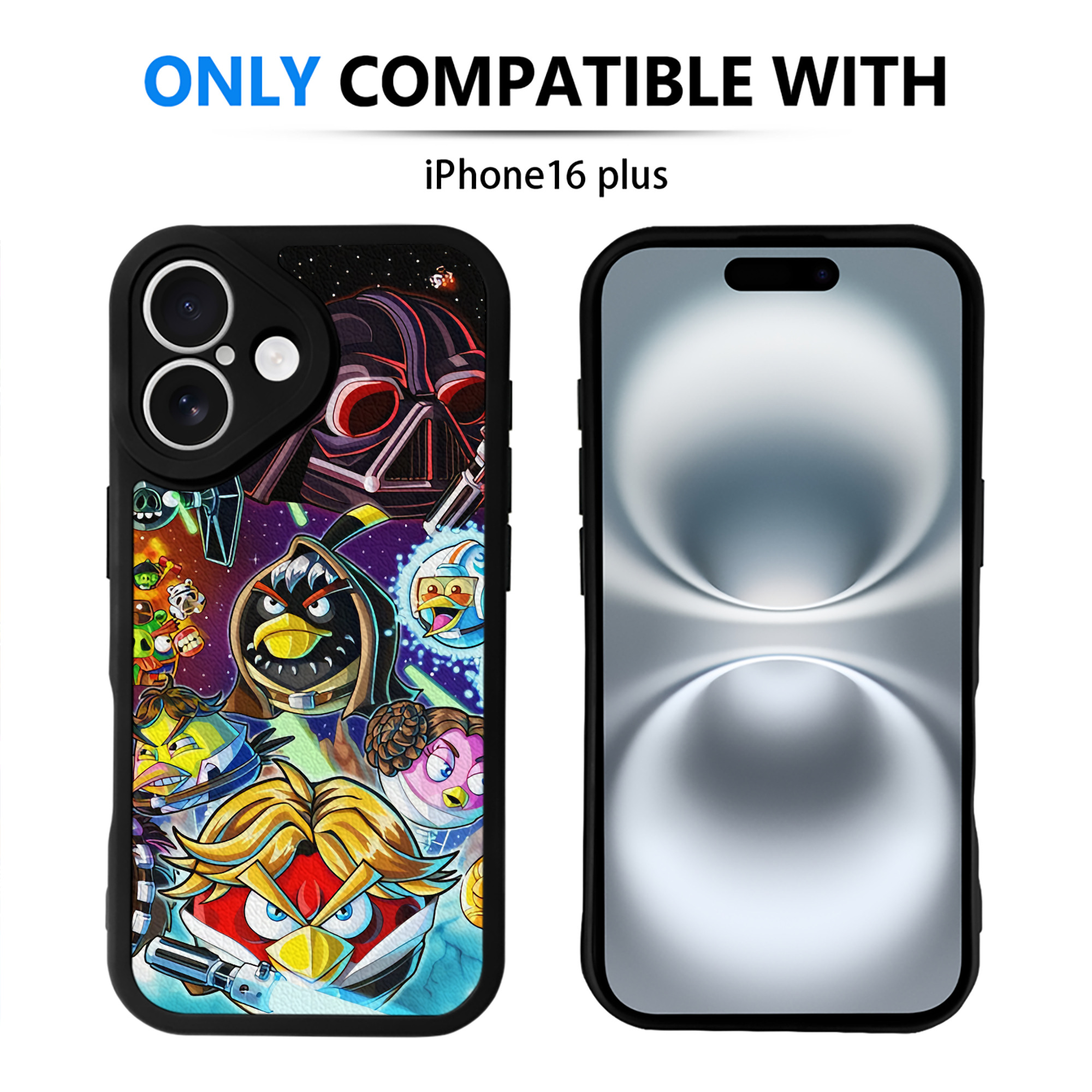 （画像用） Angry Birds アングリーバード 【iPhone 16シリーズ対応】シリコンスマホケース（レザー調） 材質：シリコン